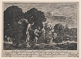 Tobias and the Angel (small plate), Hendrick Goudt  Dutch, Engraving; Holl.'s second state of three