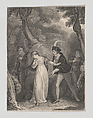 Silvia, Proteus, Valentine and Julia (Shakespeare, Two Gentlemen of Verona, Act 5, Scene 4), Charles Heath, the elder British, Etching and engraving