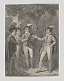 Dumain, Biron, the King, and Longaville (Shakespeare, Love's Labour's Lost, Act 4, Scene 3), Charles Heath, the elder British, Etching and engraving