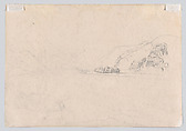 View of the Rhine with Pfalzgrafenstein Castle and Kaub Seen from the South-East, Johann Adam Klein (German, Nuremberg 1792–1875 Munich), Graphite, pen and gray ink