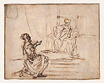 Uriah before King David, Gerbrand van den Eeckhout  Dutch, Pen and brown ink