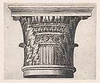 Composite capital, from "Speculum Romanae Magnificentiae", Monogrammist G.A. with the Caltrop Italian, Engraving
