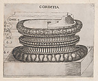 Corinthian base, from "Speculum Romanae Magnificentiae", Monogrammist G.A. with the Caltrop  Italian, Engraving