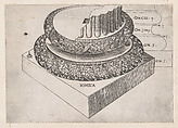 Ionic base, from "Speculum Romanae Magnificentiae", Monogrammist G.A. with the Caltrop Italian, Engraving