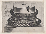 Corinthian base from the Lateran Baptistery, Rome, from "Speculum Romanae Magnificentiae", Monogrammist G.A. with the Caltrop Italian, Engraving