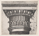 Ionic capital, from "Speculum Romanae Magnificentiae", Monogrammist G.A. with the Caltrop Italian, Engraving