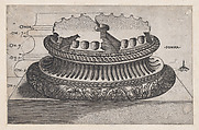 Ionic base, from "Speculum Romanae Magnificentiae", Monogrammist G.A. with the Caltrop  Italian, Engraving