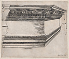 Corinthian entablature, from "Speculum Romanae Magnificentiae", Monogrammist G.A. with the Caltrop  Italian, Engraving