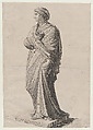 A Vestal Virgin (?), from "Speculum Romanae Magnificentiae", Anonymous, Etching