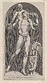 Bacchus on the Shoulders of a Satyr, from "Speculum Romanae Magnificentiae", Cornelis Cort  Netherlandish, Engraving