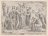 Eight Women Sacrificing to Priapus, from "Speculum Romanae Magnificentiae", Cornelis Bos  Netherlandish, Engraving