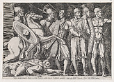 Trajan Fighting the Dacians, from "Speculum Romanae Magnificentiae", Marco Dente Italian, Engraving
