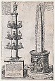 Column of Dilius and Obelisque Fountain, Anonymous, Engraving