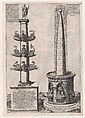 Column of Dilius and Obelisque Fountain, from "Speculum Romanae Magnificentiae", Anonymous, Engraving