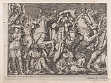 Battle of the Amazons, from "Speculum Romanae Magnificentiae", Nicolas Beatrizet  French, Engraving; second state of four (Robert-Dumesnil)