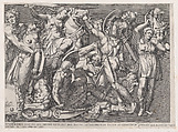 Battle of the Amazons, from "Speculum Romanae Magnificentiae", Nicolas Beatrizet  French, Engraving; second state of four (Robert-Dumesnil)