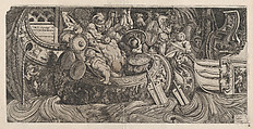 Naval Battle, from "Speculum Romanae Magnificentiae", Michele Lucchese Italian, Etching and engraving