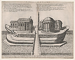 Temples on the Isle of Tiber, from "Speculum Romanae Magnificentiae", Giovanni Ambrogio Brambilla Italian, Engraving and etching