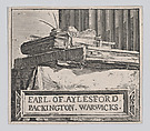 Third Bookplate of the Earl of Aylesford, Heneage Finch, 4th Earl of Aylesford  British, Etching