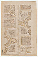 Studies for the trompe-l’oeil decorations of Palazzo Ducale (Palazzo Pitti), Florence, Agostino (Stanzani) Mitelli (Italian, Battidizzo (Bologna) 1609–1660 Madrid), Pen and brown ink over black chalk, some with watercolor
