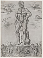 Hercules Colossus at Padua (L'Ercole di casa Benavides a Padova), from "Speculum Romanae Magnificentiae", Anonymous, Italian, 16th century  Italian, Engraving