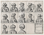 Portraits of Turkish Sultans, from "Speculum Romanae Magnificentiae", Anonymous, Engraving and etching