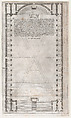 Plan of the Vatican Teatro, in which the Vatican Tournament was held, from "Speculum Romanae Magnificentiae", Anonymous, Italian, 16th century  Italian, Etching