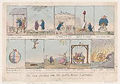 Two New Slides for the State Magic Lantern, Thomas Rowlandson  British, Hand-colored etching