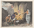 The Pit of Acheron or The Birth of the Plagues of England, Thomas Rowlandson  British, Hand-colored etching