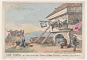 The Times - Or A View Of The Old House In Little Brittain - With Nobody Going To Hannover, Thomas Rowlandson  British, Hand-colored etching