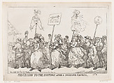 Procession to The Hustings After A Successful Canvass, Thomas Rowlandson  British, Etching