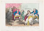 Secret Influence Directing The New P-l-t [Parliament], Thomas Rowlandson  British, Hand-colored etching
