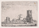 Ruins of the Chapel of Eykenduyen, near the Hague, from Verscheyden Landtschapjes (Various Little Landscapes), Plate 10, Willem Pietersz Buytewech  Dutch, Etching; Begemann's third state of three