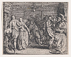 Interior with Dancing Couples and Musicians, Cornelis Koning Dutch, Engraving