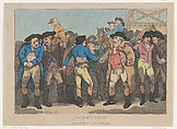 Jockeyship, Thomas Rowlandson British, Hand-colored etching