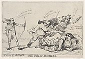 The Fall of Achilles, Thomas Rowlandson  British, Etching