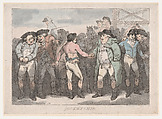 Jockeyship, Thomas Rowlandson British, Hand-colored etching