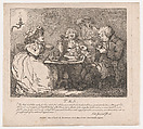 Tea (Picturesque Beauties of Boswell, Part the First), Thomas Rowlandson British, Etching