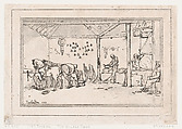 Shoeing: The Village Forge (A Farrier's Shop), Thomas Rowlandson  British, Etching and aquatint