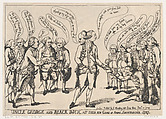 Uncle George and Black Dick at their New Game of Naval Shuttlecock, Thomas Rowlandson British, Etching