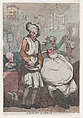 A Penny Barber, Thomas Rowlandson  British, Hand-colored etching and aquatint