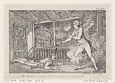 The Sentinel Mistakes Tom Jones for an Apparition, from "The History of Tom Jones, a Foundling", Thomas Rowlandson British, Etching