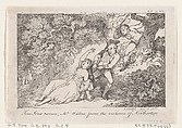 Tom Jones Rescues Mrs Waters from the Violence of Northerton, from "The History of Tom Jones, a Foundling", Thomas Rowlandson British, Etching