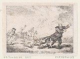 Parson Adams Engaged In A Perilous Hunting Adventure, from "The Adventures of Joseph Andrews, and his friend Mr. Abraham Adams", Thomas Rowlandson British, Etching