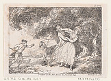 Joseph Hastens to Rescue Fanny from Imminent Danger, from "The Adventures of Joseph Andrews, and his friend Mr. Abraham Adams", Thomas Rowlandson British, Etching
