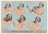 Six Stages of Marring a Face, Thomas Rowlandson British, Hand-colored etching