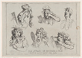 Six Stages of Mending a Face, Dedicated with respect to the Right Hon-ble. Lady Archer, Thomas Rowlandson British, Etching