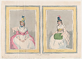 Modish and Prudish, Thomas Rowlandson British, Hand-colored etching
