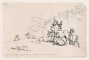 Deer (from Plate 3, Outlines of Figures, Landscapes and Cattle...for the Use of Learners), Thomas Rowlandson  British, Etching