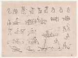 Plate 2, Outlines of Figures, Landscapes and Cattle...for the Use of Learners, Thomas Rowlandson  British, Etching